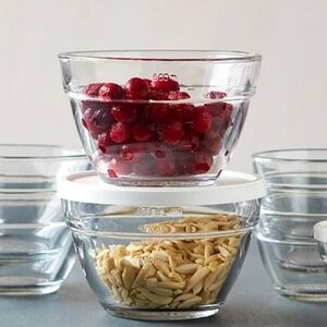Pampered Chef Glass Prep Bowl Set with Lids